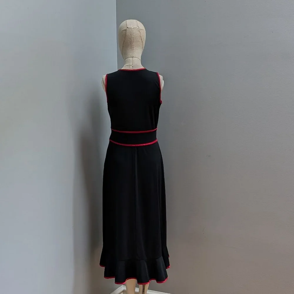 ABS by Allen Schwartz Vintage Y2K 90s Black & Red Dress - Medium - Picture 2 of 9